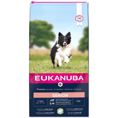 EUKANUBA Senior jagnje za male in srednje pasme 12 kg