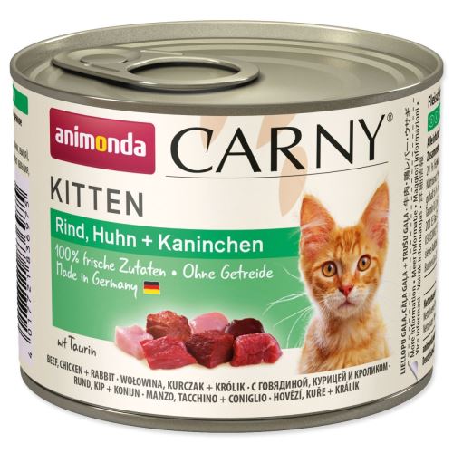 Konzerva Carny Kitten govedina + piščanec + zajec 200 g
