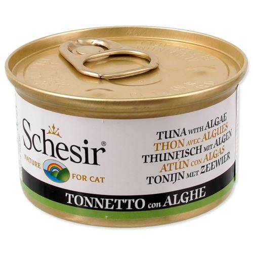 SCHESIR Cat tuna v konzervi + morske alge v želeju 85 g