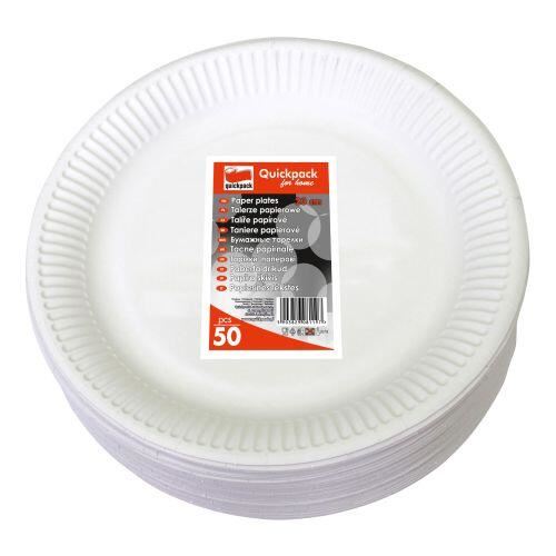 Papirnata plošča bela premera 23 cm za enkratno uporabo ( 50 kosov)