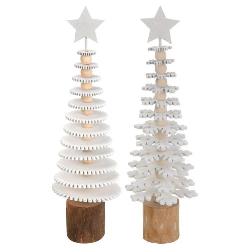 Božično okrasno drevo belo/naravno 25cm mešanica motivov