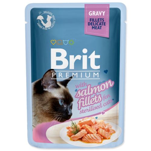BRIT Premium Cat Delicate Fillets in Gravy with Salmon za sterilizirane 85 g