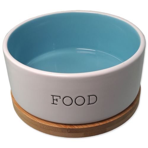 DOG FANTASY keramična posoda belo-modra FOOD s podstavkom 16 x 6,5 cm 850 ml