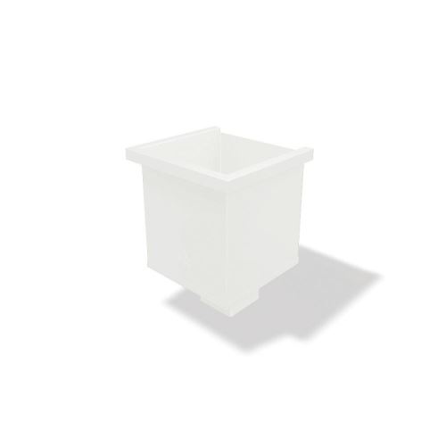 PREFA aluminijasta kvadratna zbiralna posoda 100 x 100 mm za kvadratni odtok, Prefa bela P10 RAL 9002