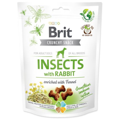 Brit Care Dog Crunchy Cracker. Žuželke z zajcem, obogatene s komarčkom 200 g