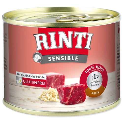 RINTI Sensible beef + riž v pločevinki 185 g