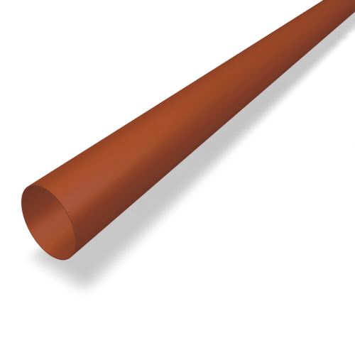 PREFA Aluminijasti odtočni žleb Ø 100 mm, dolžina 3M, opečnato rdeča RAL 8004