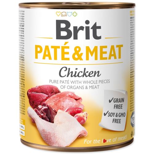 BRIT Piščanec s pašteto in mesom 800 g