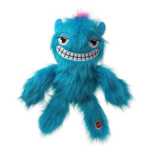 Igrača DOG FANTASY Pošasti krzneno strašilo žvižga modro 35 cm