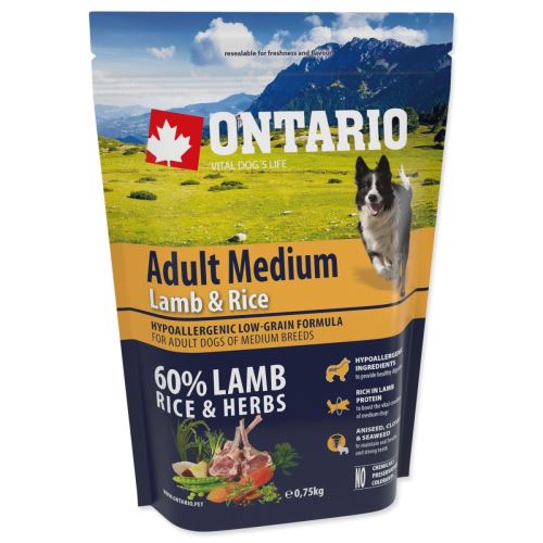 Dog Adult Medium Lamb & Rice 0,75 kg