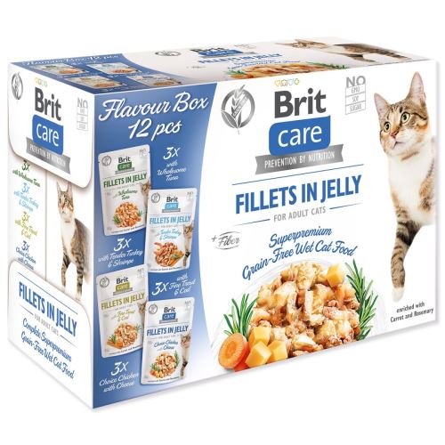 BRIT Care Cat Multipack fileti z okusom želeja 4 x 3 kosi 1020 g