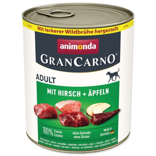 Hrana v konzervi Animonda Gran Carno Adult z jelenjadjo in jabolki 800g