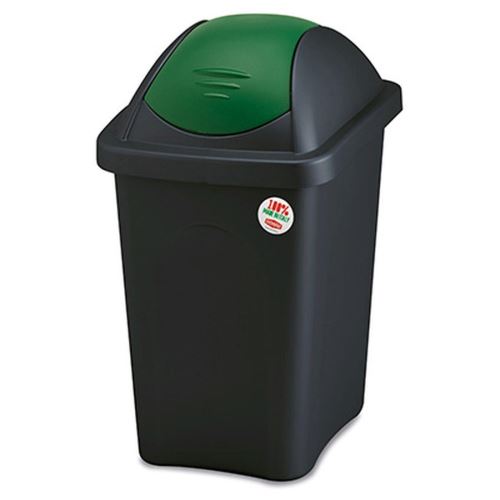 Zabojnik za smeti MULTIPAT 30l, plastični pokrov zelene barve