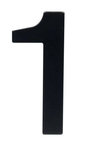 Hišna številka št. 1 95mm iz nerjavečega jekla črna