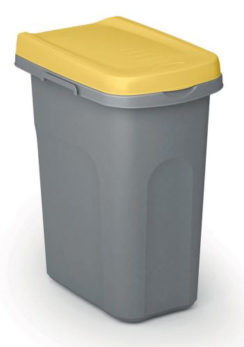 Koš za odpadke HOME ECO SYSTEM, plastičen, 40 l, sivo-rumene barve