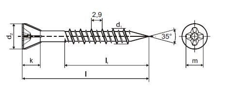 CETRIS M4,2 x 45/25 ZZ vijak s trakom za cementno vezane iverne plošče
