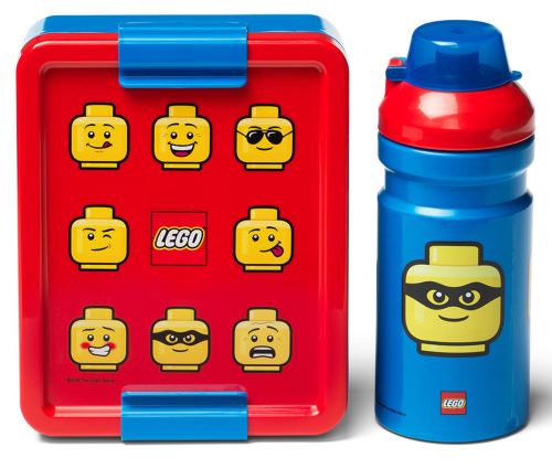 Škatla za prigrizke 20x17,3x7,1cm + steklenička 390ml, PP+ silikon LEGO ICONIC CLASSIC 2-delni komplet