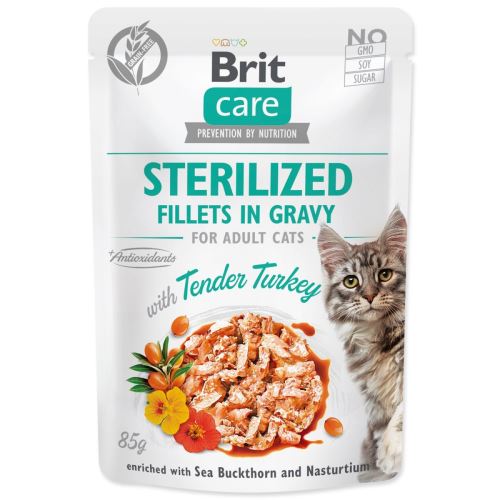BRIT Care Cat Sterilizirani fileti v omaki z nežnim puranom 85 g