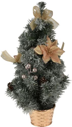 Božično drevo v loncu 60 cm okrašeno mešanica barv