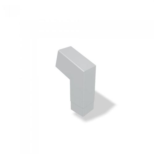 PREFA aluminijasto kvadratno koleno 72° kratko 100 x 100 mm, srebrna kovinska barva RAL 9006