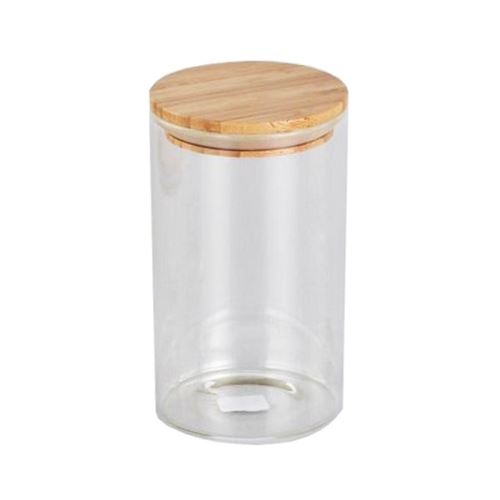 Okrogel kozarec 1,0 l steklo + bambusov pokrov