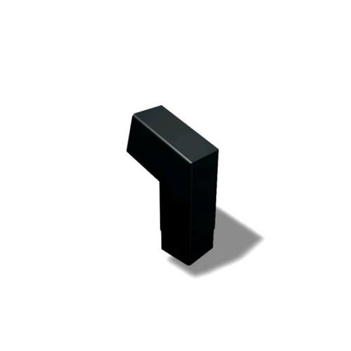 PREFA aluminijasto kvadratno koleno 72° kratko 100 x 100 mm, črno P10 RAL 9005