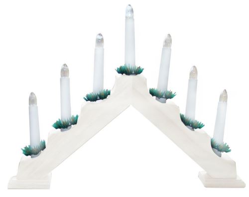 Lesen božični svečnik, električni, 7 sveč, bela barva