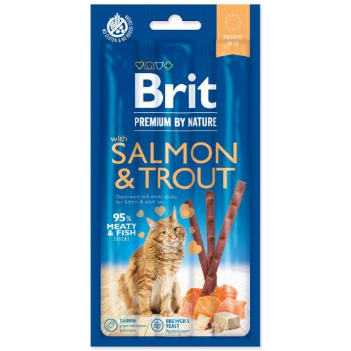 BRIT Premium by Nature palčke za mačke z lososom in postrvjo 3 kosi
