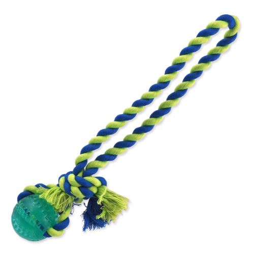 Igrača DOG FANTASY DENTAL MINT žogica za metanje z vrvjo zelena 5 x 30 cm 1 kos
