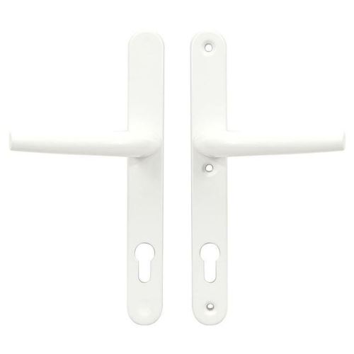 Belo okovje za plastična vrata RICHTER ročaj + ročaj, 92 mm, aluminij