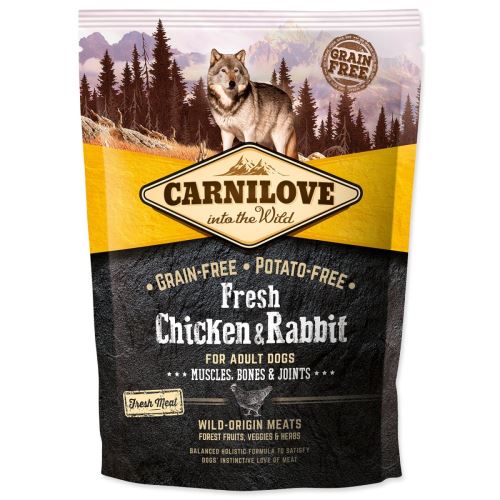 CARNILOVE Fresh Chicken & Rabbit Muscles, Bones & Joints za odrasle pse 1,5 kg