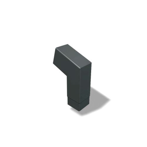 PREFA aluminijasto kvadratno koleno 72° kratko 100 x 100 mm, temno sivo P10 RAL 7043
