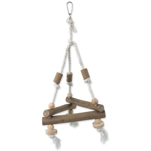 EPIC PET lesena viseča igrača - trikotnik z vrvjo 37 cm