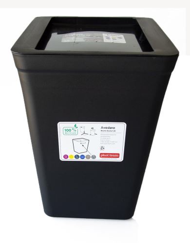 Plastični zabojnik za odpadke črne barve REC 20l