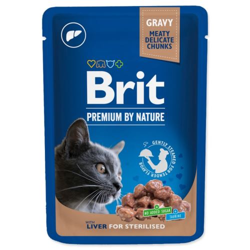 BRIT Premium Chunks in Gravy z jetri za sterilizirane mačke 100 g