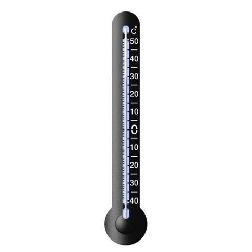 Notranji/notranji termometer 29 cm, plastičen, črn
