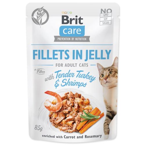BRIT Care mačji vrečki Tender Turkey & Shrimps in Jelly 85 g