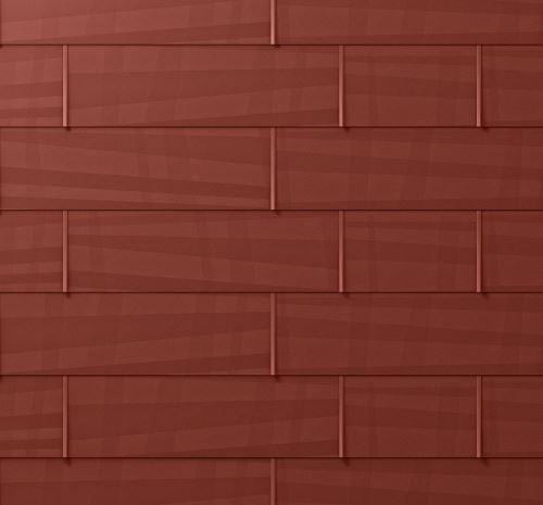 PREFA strešna/fasadna plošča fx.12, 700 x 420 mm majhna gladka, temno rdeča P10 / pakiranje 8,24 m2