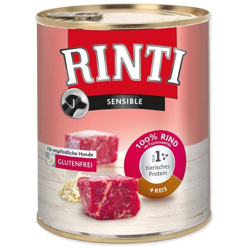RINTI Sensible beef + riž v pločevinki 800 g