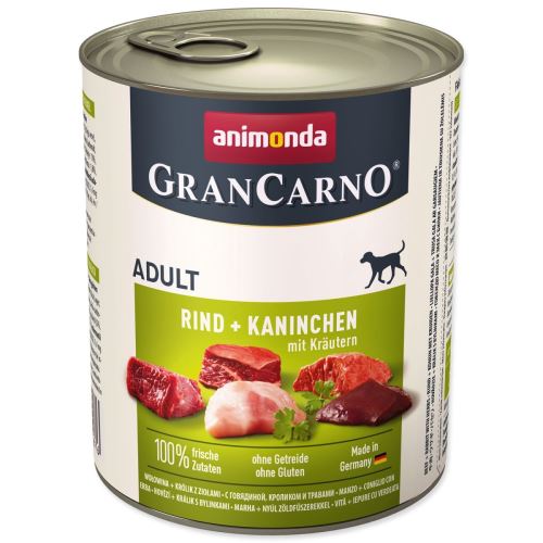 Konzerva Gran Carno govedina + zajec + zelišča 800 g
