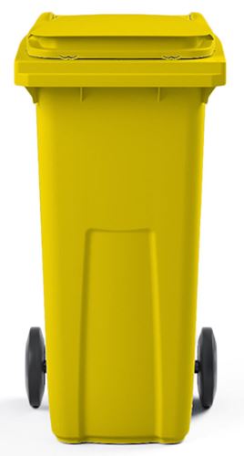 Plastični zabojnik 120l rumene barve