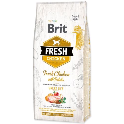 BRIT Fresh Chicken s krompirjem Adult Great Life 12 kg
