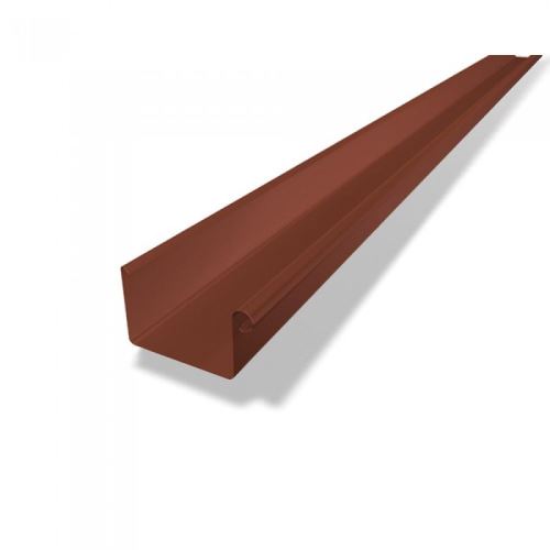 PREFA aluminijasti kvadratni žleb, širina 120 mm, dolžina 3M, temno rdeča RAL 3009