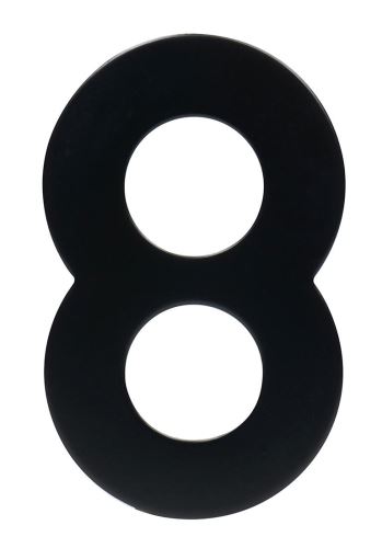 Hišna številka 8 95mm iz nerjavečega jekla črna