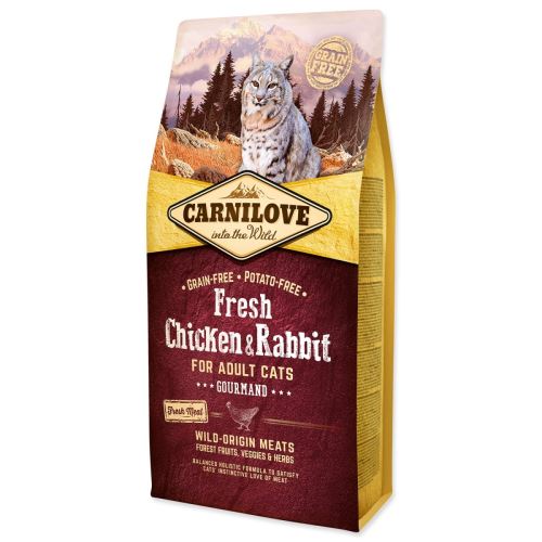 CARNILOVE Fresh Chicken & Rabbit Gourmand za odrasle mačke 6 kg