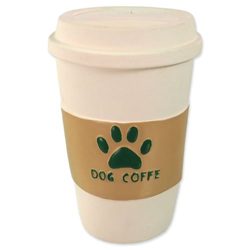 Igrača DOG FANTASY Lateks skodelica za kavo z zvokom bela 12 cm