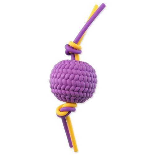 Igrača DOG FANTASY žoga + fleksibilna vrv TPR pena vijolična 22 cm