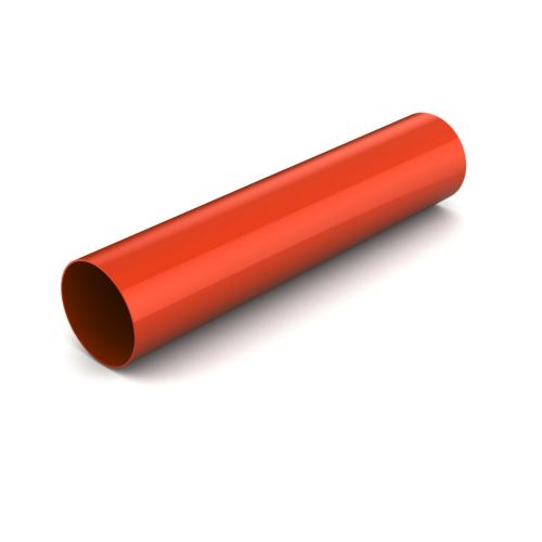 BRYZA Plastični odtok brez vratu Ø 63 mm, dolžina 3M, opečnato rdeča RAL 8004