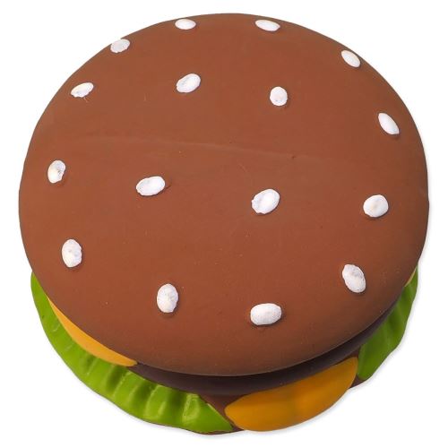 Igrača DOG FANTASY Latex hamburger z zvokom 8 cm