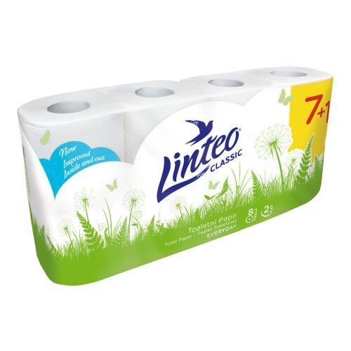 Toaletni papir LINTEO 2ply White (7+1 kos)